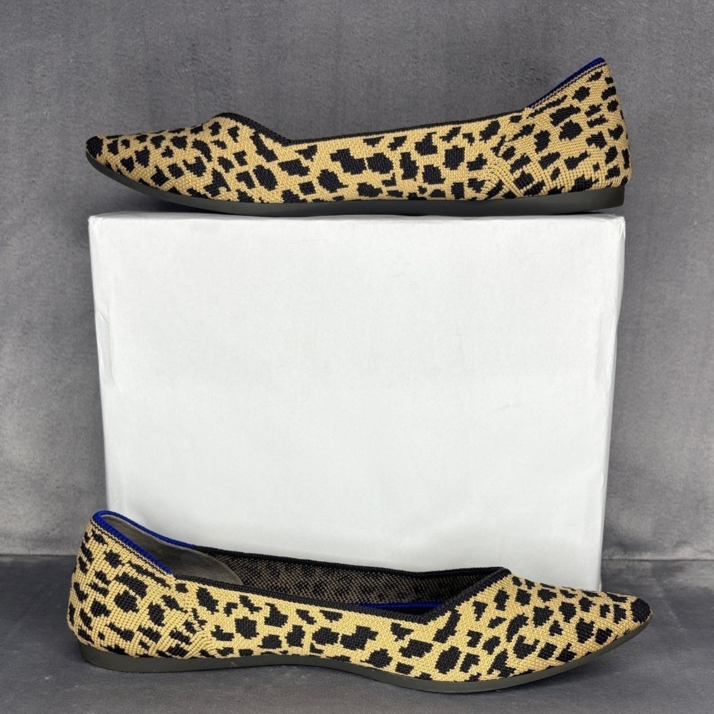 Rothy’s Leopard Print Pointed Flats Brown Black Knit Size 8 - Picture 9 of 9